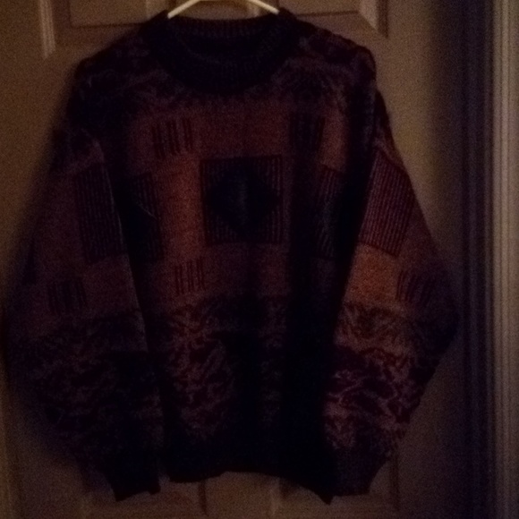 Made in Italy HOST PICK💜Men's Vintage Sweater faux leather trim Made in Italy - Picture 5 of 6